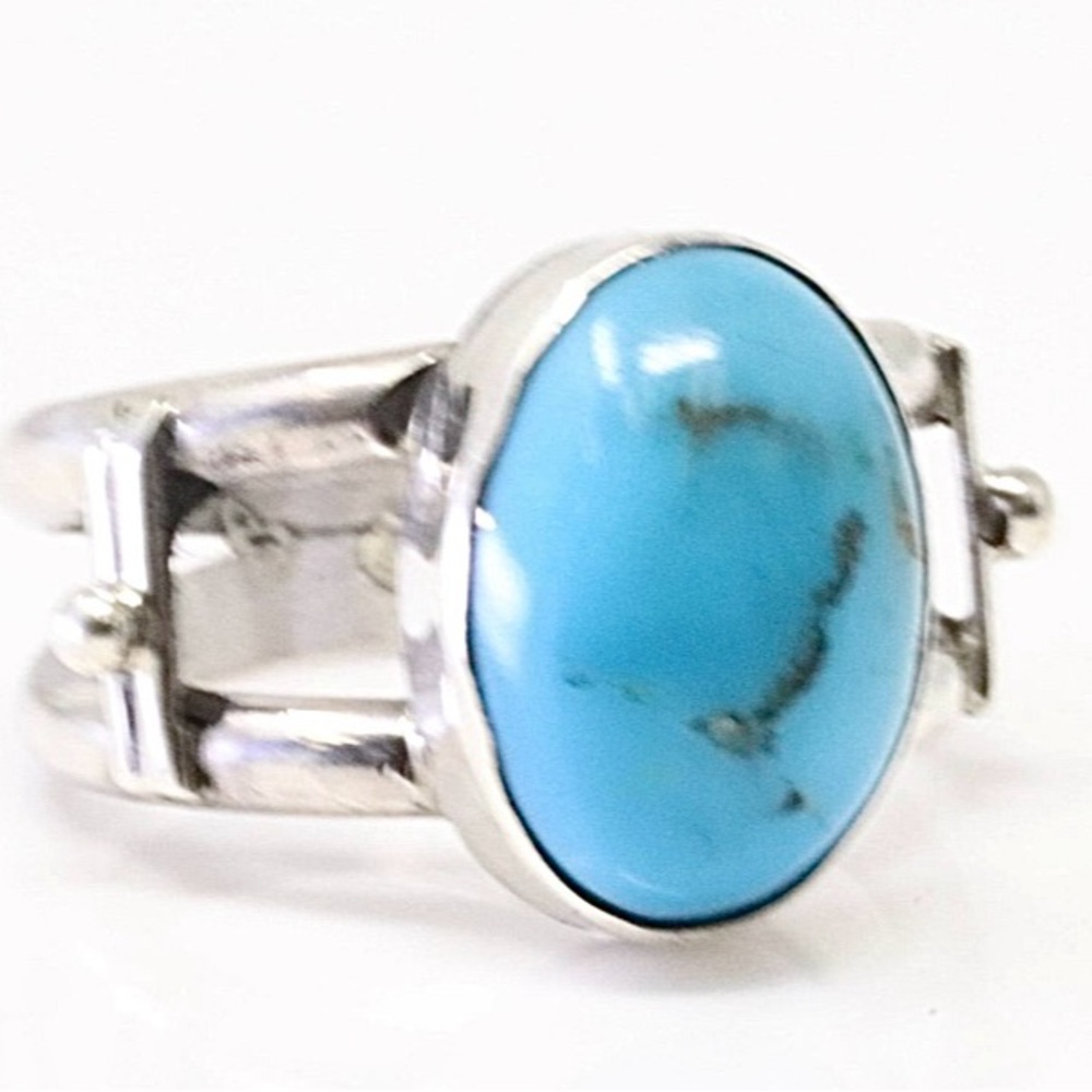 Navajo Turquoise Ring by Verley Betone, size 6.5 - Picture 4 of 6